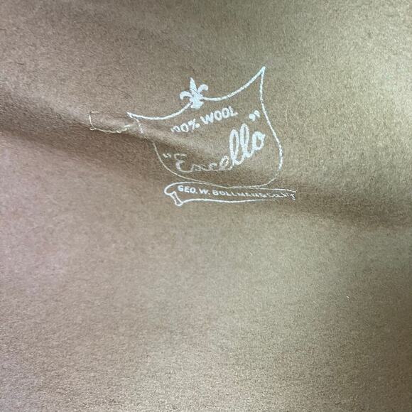 Mr John Womens Vintage Wool Fedora Hat Homburg Hat Feathers Small Brim Tan Cream - Picture 14 of 15